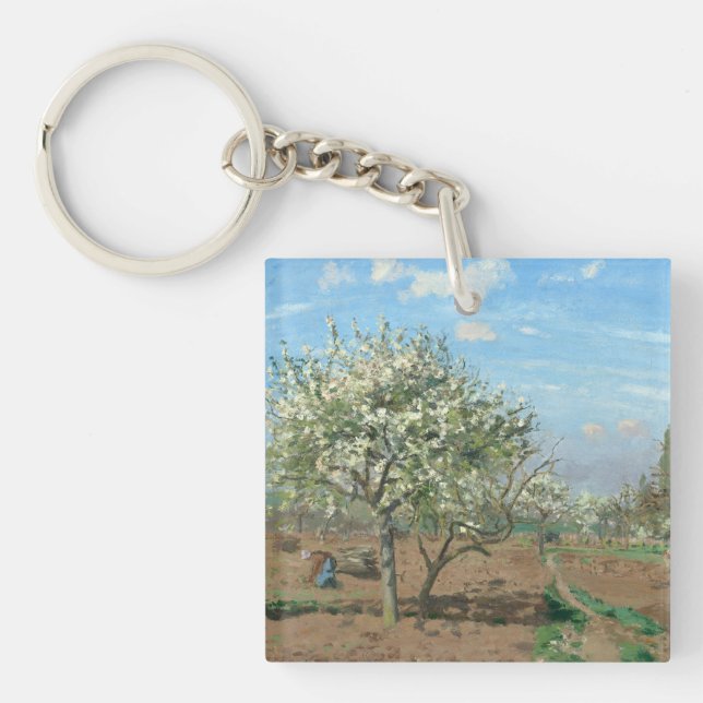 Orchard in Bloom, Louveciennes Camille Pissarro Schlüsselanhänger (Vorderseite)