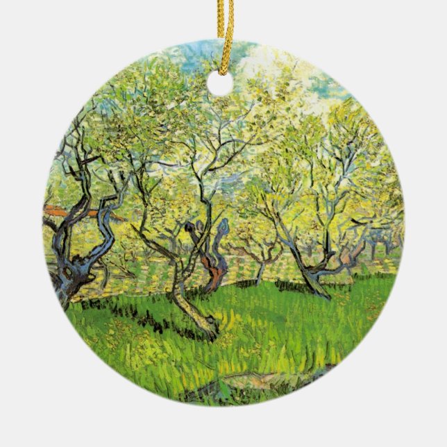 Orchard in Blossom von Vincent van Gogh Keramik Ornament (Vorne)