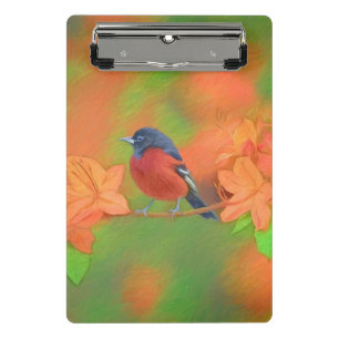 Orchard Oriole Songbird Malerei Original Bird Art Mini Klemmbrett