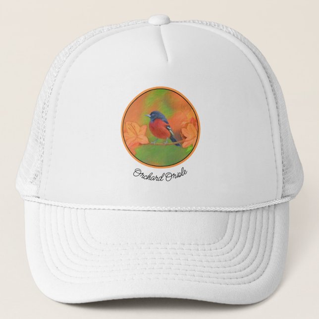 Orchard Oriole Songbird Malerei Original Bird Art Truckerkappe (Vorderseite)