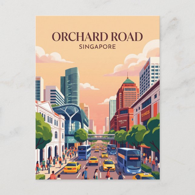 Orchard Road Singapur Postkarte (Vorderseite)