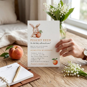Orchard Theme Häschen Peach Baby Shower-Einladung Einladung