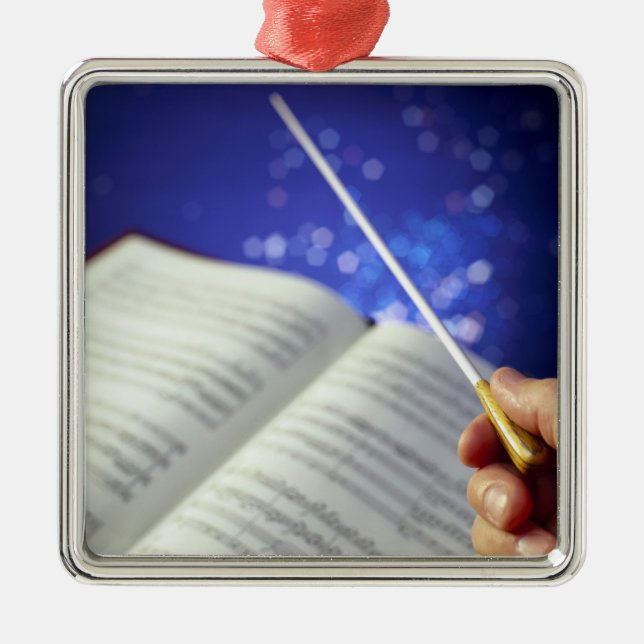 Orchester Dirigent Elemente 1 Silbernes Ornament (Vorne)