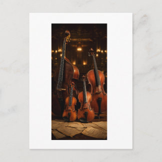 Orchester-Eleganz: Die Violin-Familie auf der Bühn Postkarte