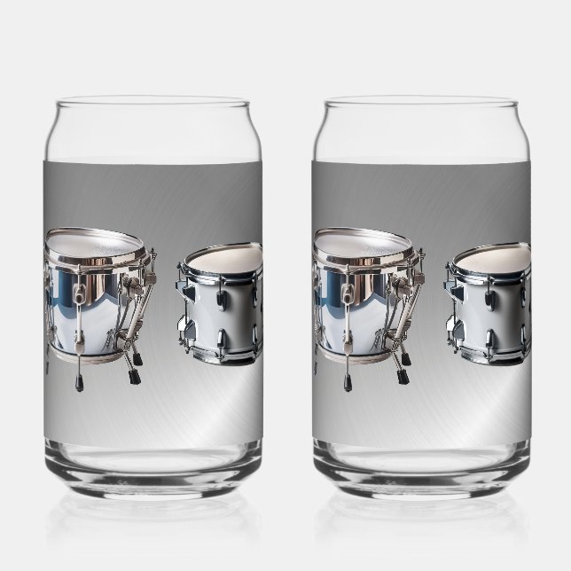 Orchester Schlagzeug gedruckt 16oz Can Brille Dosenglas (Vorderseite)