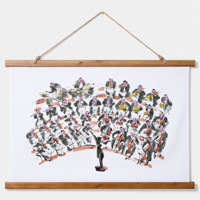 Orchester Wandteppich Mit Holzrahmen (Vorne)