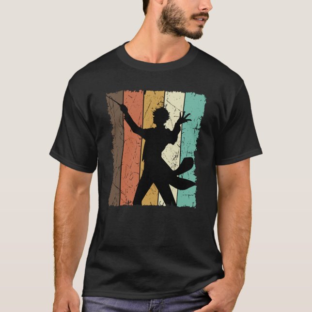 Orchestra Conductor Choir Director Baton Retro Vin T-Shirt (Vorderseite)