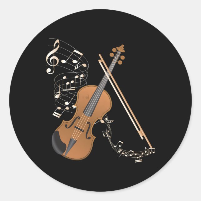 Orchestra Violin Player Musical Instrumental Violi Runder Aufkleber (Vorderseite)