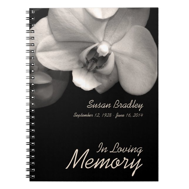 Orchid 1 Custom Memorial Funerary Guest Book Notizblock (Vorderseite)