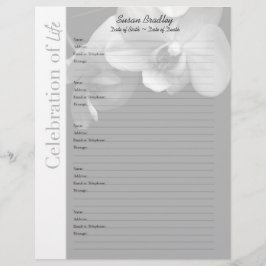 Orchid 1 Memorial Gästebuch Custom Filler Seiten