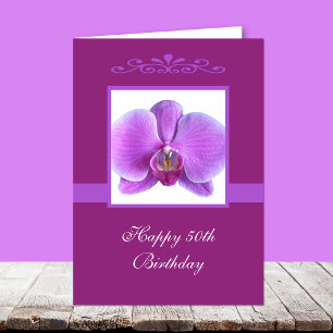 Orchid 50. Geburtstagkarte Karte