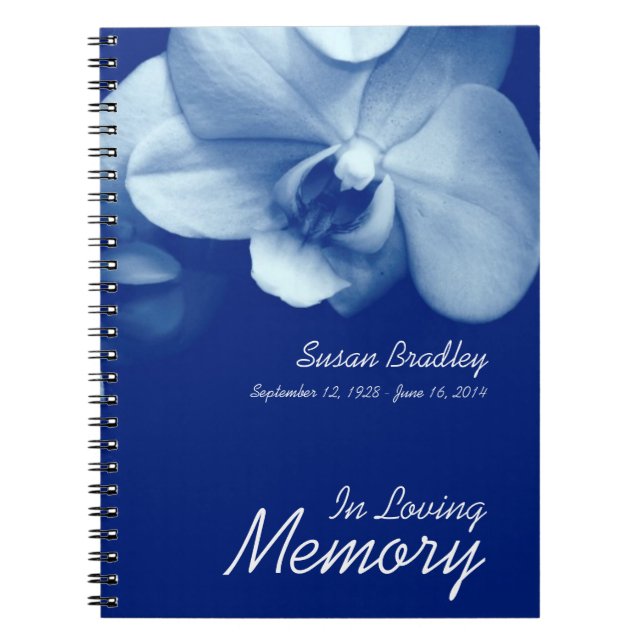 Orchid 6 in Love Memory Funeral Gästebuch Notizblock (Vorderseite)