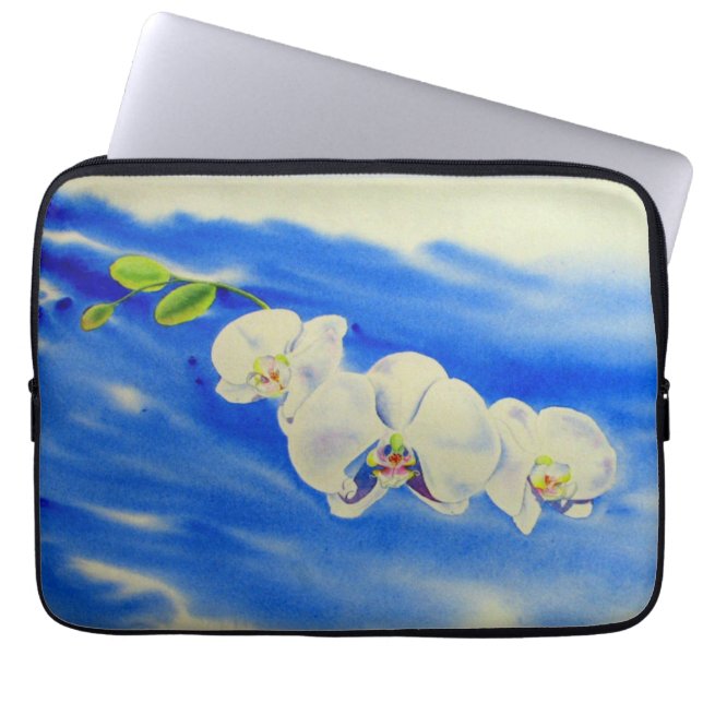 Orchid Aquarellmalerei, Brise, Wolken Laptopschutzhülle (Vorderseite)