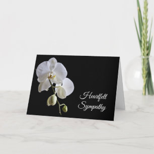 Orchid auf schwarzem Beileid Karte