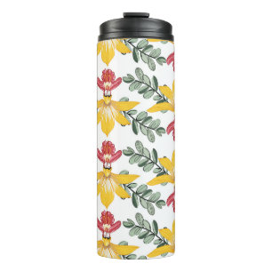 Orchid Beauty: Blumenmuster Eleganz. Thermosbecher