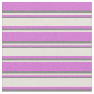 Orchid, Beige und Graufarbenes Streifenmuster Stoff