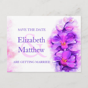 Orchid bemalt lila Blume Save the Date Karte