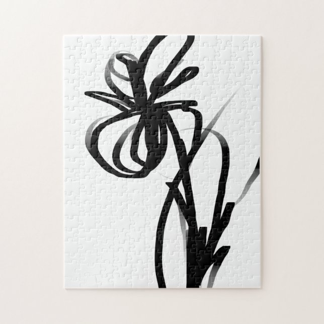 Orchid Blanc: Abstrakt weiß und schwarz (Vertikal)