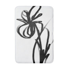 Orchid Blanc: Abstrakt weiß und schwarz Badematte