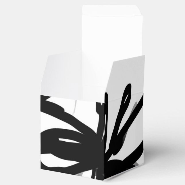 Orchid Blanc: Abstrakt weiß und schwarz Geschenkschachtel (Geöffnet)