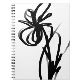 Orchid Blanc: Abstrakt weiß und schwarz Notizblock