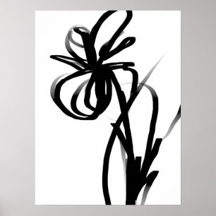 Orchid Blanc: Abstrakt weiß und schwarz Poster