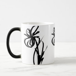 Orchid Blanc: Abstrakt weiß und schwarz Verwandlungstasse