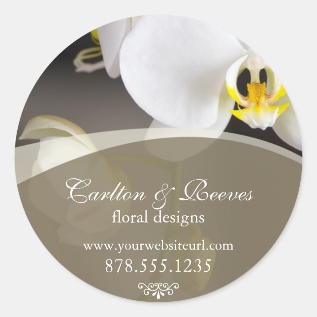 Orchid Blooms 2 Runder Aufkleber (Vorderseite)