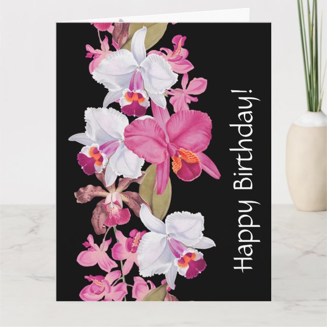 Orchid Blume Blumengeburt Big Grußkarte Karte (Vorderseite)