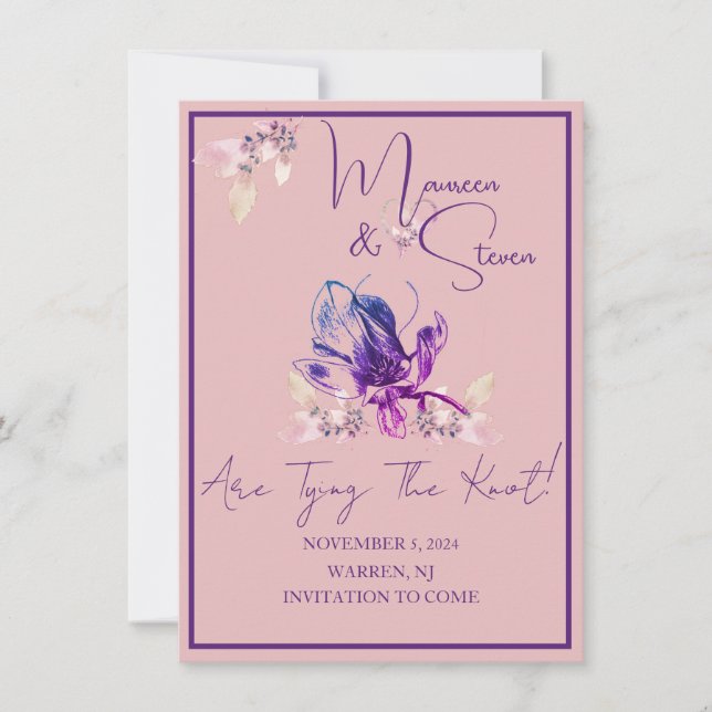 Orchid Blume Dusty Rose Save the Date Einladung (Vorderseite)