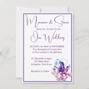 Orchid Blume Elegante White Wedding Einladung