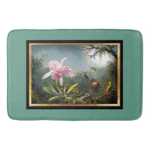 Orchid Blume Floral Hummingbird Birnen Badematte