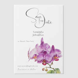 Orchid-Blume lila Blätter Save the Date