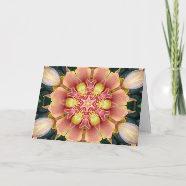 Orchid Blume Mandala Karte (Vorderseite)