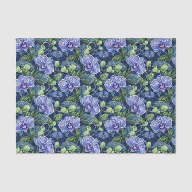 Orchid-Blume Patten Lila Decoupage Seidenpapier (Vorderseite)