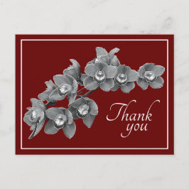 Orchid Blume Schwarz & Weiß Hintergrund Vielen Dan Postkarte