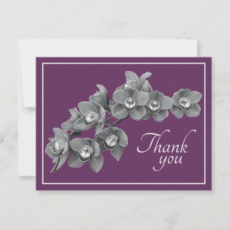 Orchid Blume Schwarz/Weiß Hintergrund Vielen Dank Postkarte