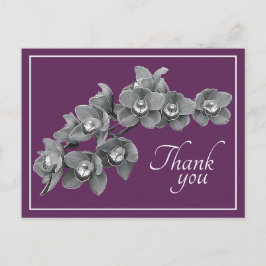 Orchid Blume Schwarz/Weiß Hintergrund Vielen Dank Postkarte