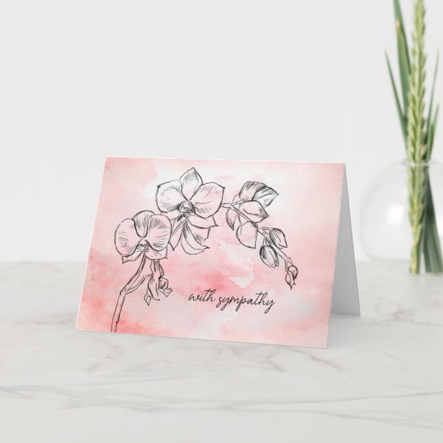 Orchid Blume Sympathekarte Verlust Beerdigung Gede Karte (Vorderseite)