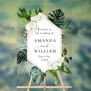 Orchid Bohemisch Greenery WEDDING Empfang Acrylschild