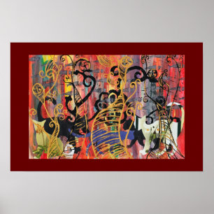 Orchid Cats Print Poster