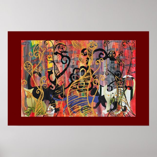 Orchid Cats Print Poster (Vorne)