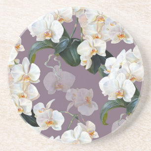 Orchid dunkle Lavendel Wasserfarbe. Getränkeuntersetzer