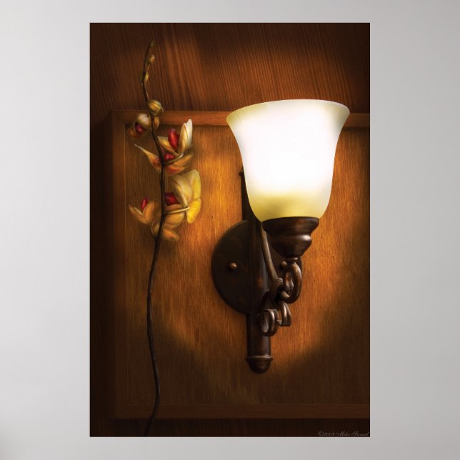 Orchid - durch eine Lampe in der Nähe Poster (Vorne)