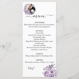 Orchid Editable Foto Wedding Menu Menükarte
