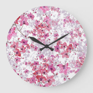 Orchid: Einmalige rote Schönheit. Große Wanduhr