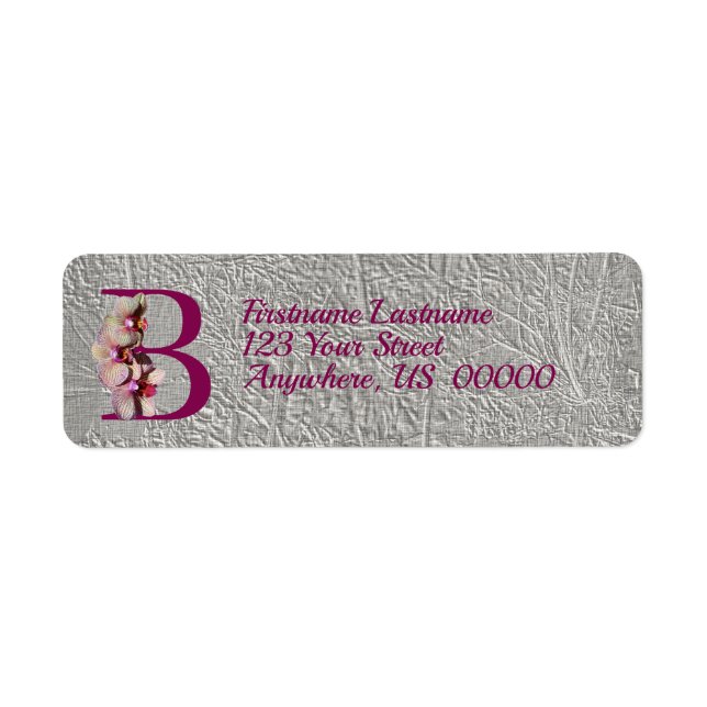 Orchid Elegant Monogram, erste B-Adresse (Vorne)