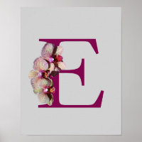 Orchid Elegant Monogram Initial E