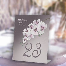Orchid Elegant Wedding Table Number Card Sockelschild