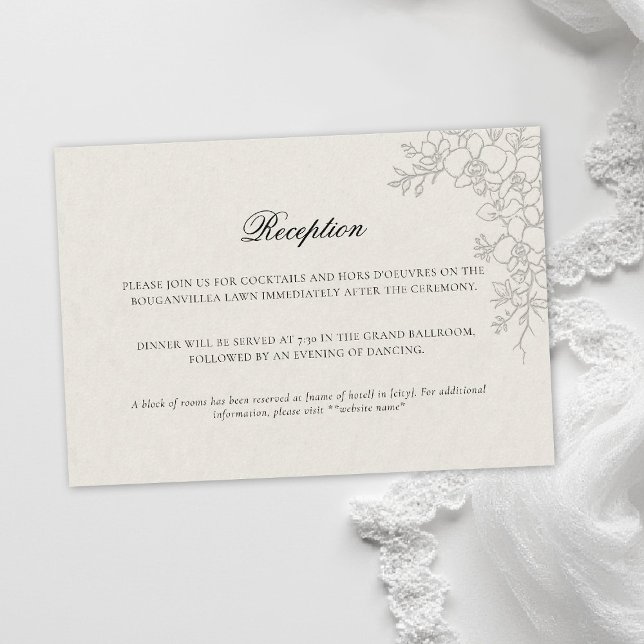 Orchid Elevated Ecru Formal Traditional Wedding Begleitkarte (orchid wedding enclosure card formal modern classic traditional black tie parents hosted ecru)